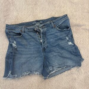 Old Navy Distressed Blue Denim Cutoff Shorts | High rise OG straight